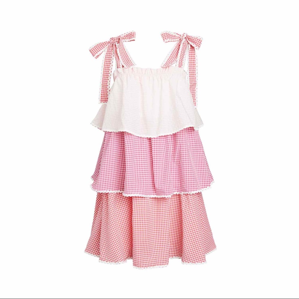English Factory color block ruffled summer dress